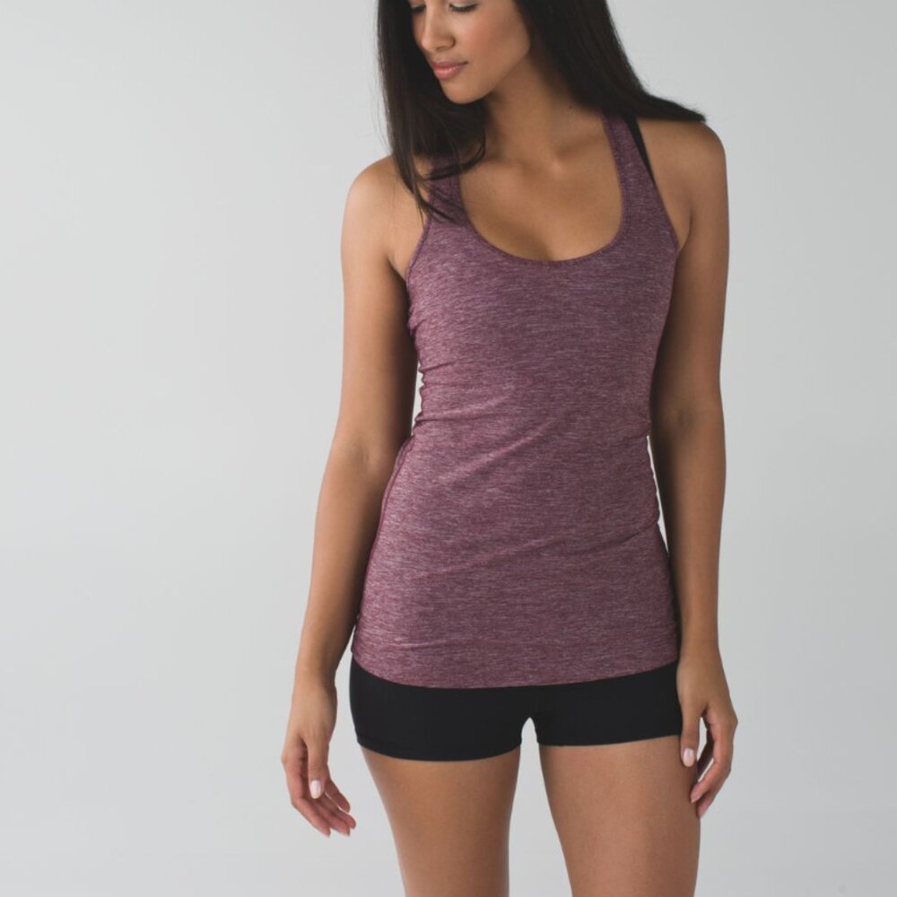 Lululemon Cool Racerback in Heathered Bordeaux Drama, Size 2